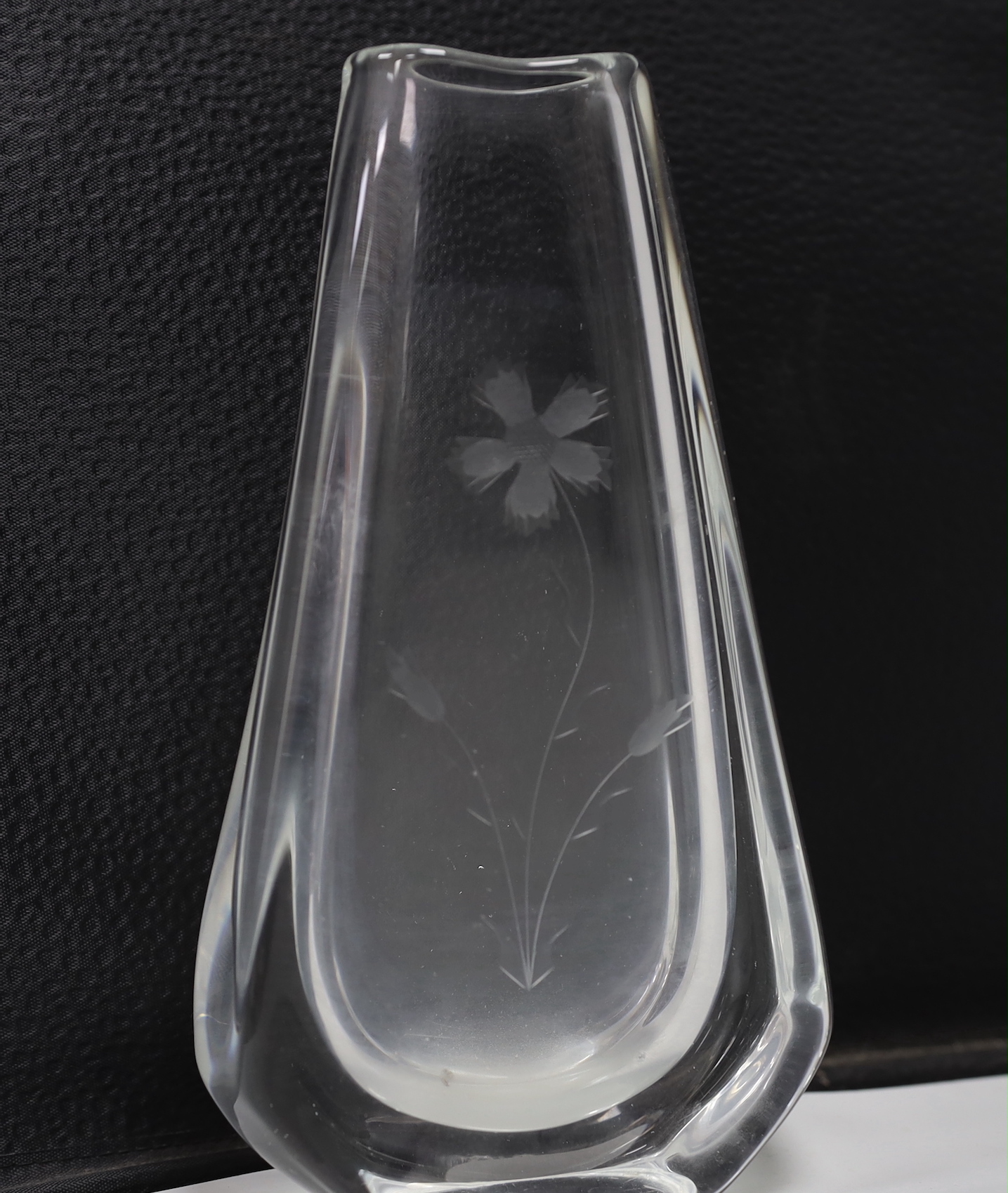 Two Orrefors glass vases, tallest 21.5cm